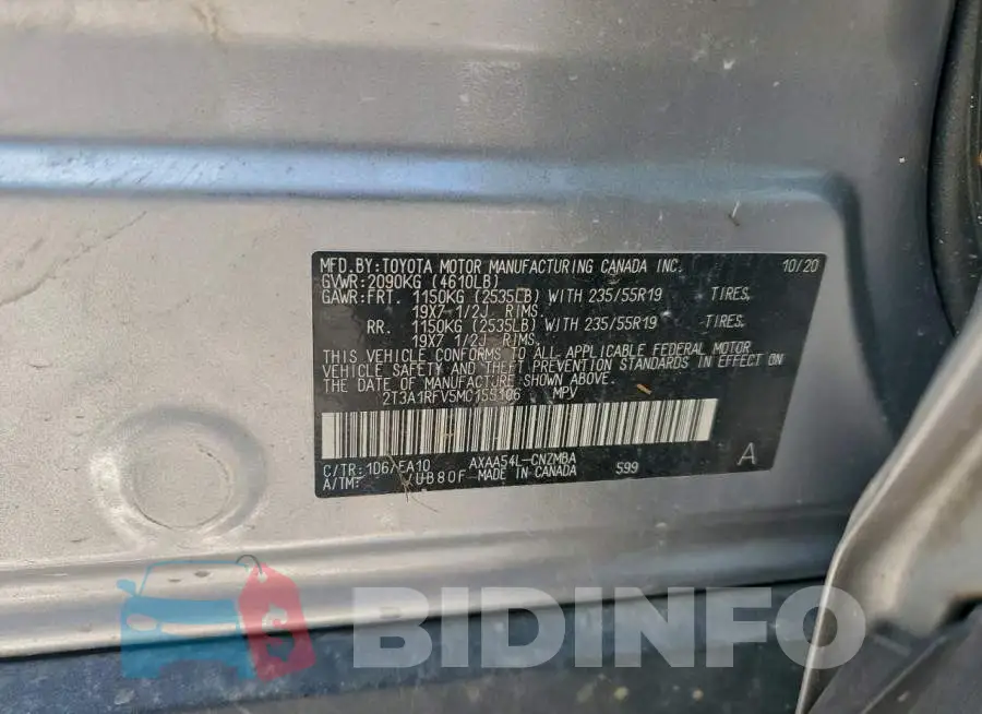 2T3A1RFV5MC155106 Photo# 13