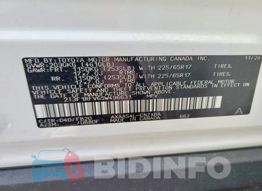 2T3F1RFV6SW496631 Photo# 14