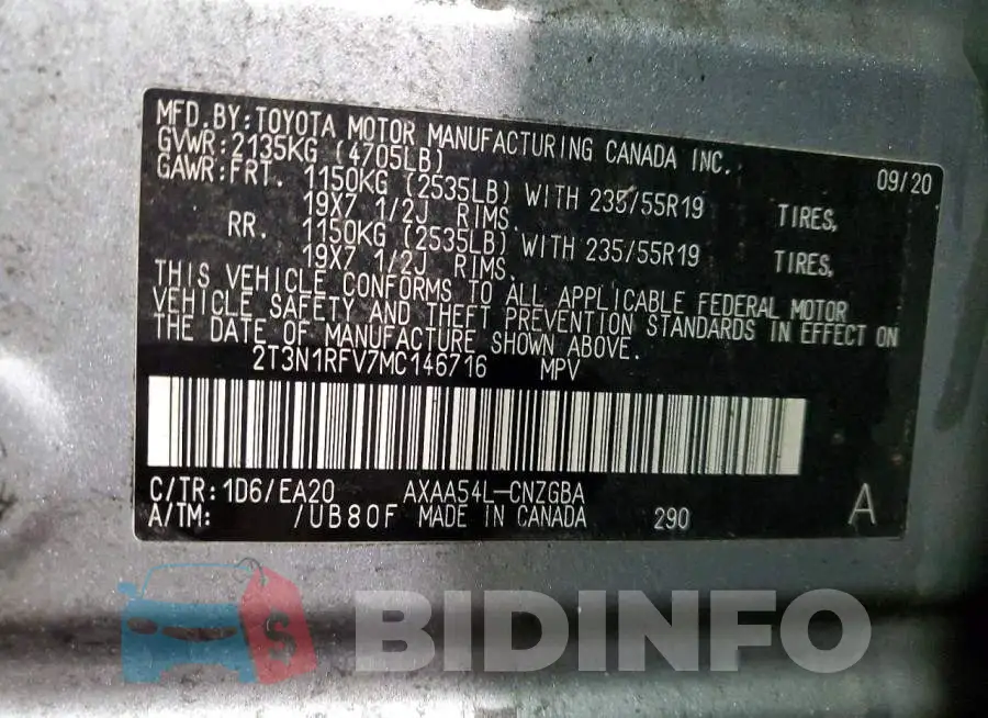 2T3N1RFV7MC146716 Photo# 14