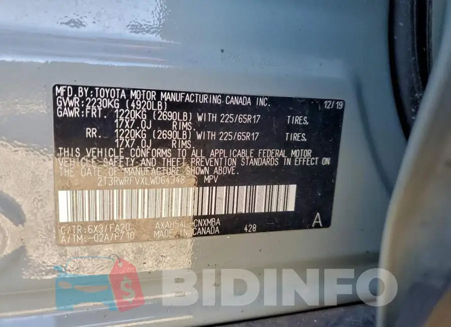 2T3RWRFVXLW064348 Photo# 13