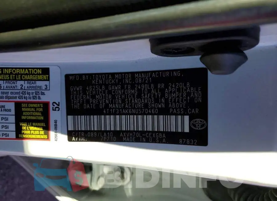 4T1F31AK6NU570460 Photo# 12
