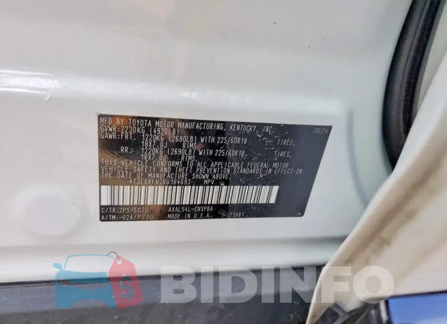 4T3E6RFV2RU164693 Photo# 13
