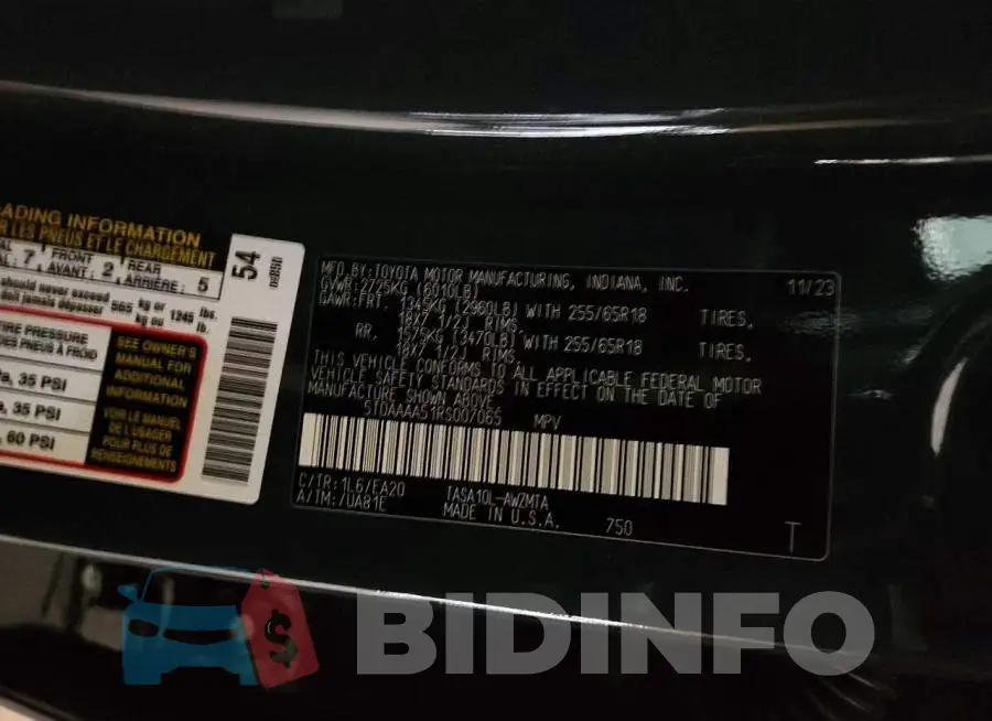 5TDAAAA51RS007065 Photo# 13