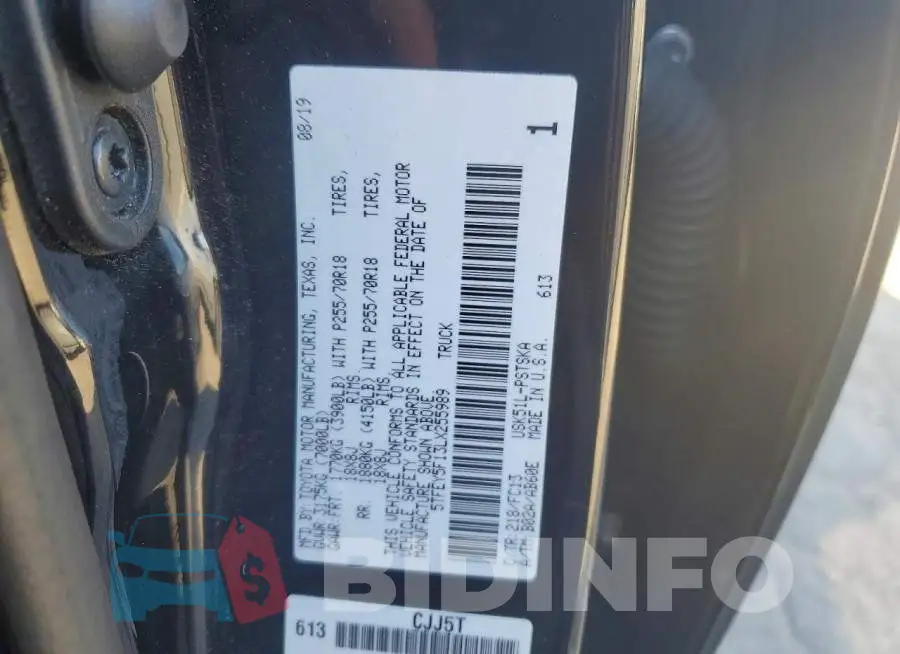 5TFEY5F13LX255989 Photo# 12