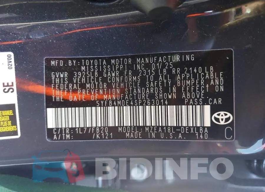 5YFB4MDE4SP263014 Photo# 12