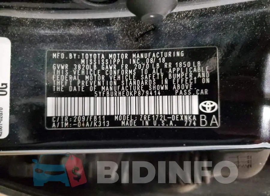 5YFBURHE0KP879414 Photo# 12