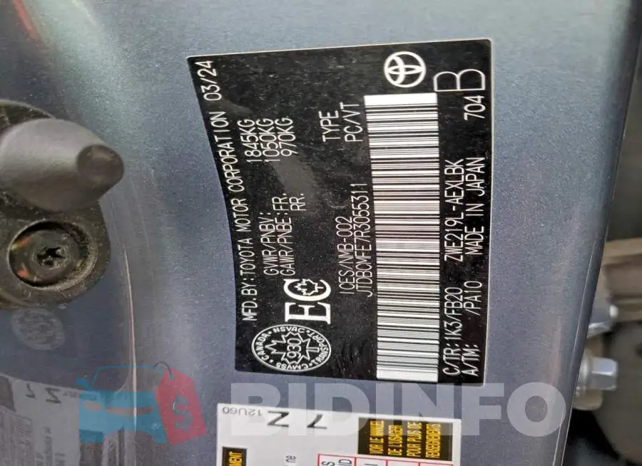 JTDBCMFE7R3055311 Photo# 12