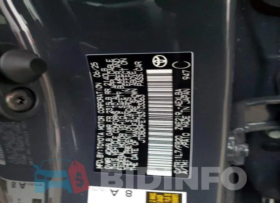 JTDBCMFE7S3103363 Photo# 12