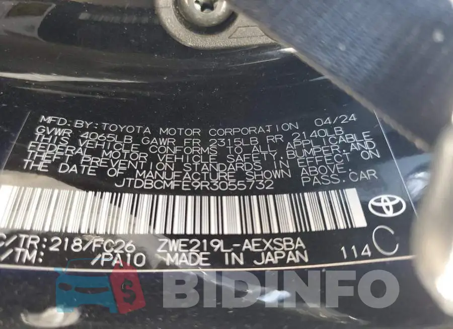 JTDBCMFE9R3055732 Photo# 12