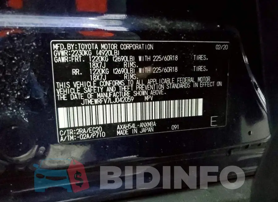JTMEWRFV7LJ042059 Photo# 13