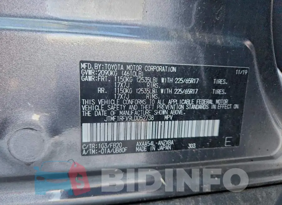 JTMF1RFV9LD052738 Photo# 14