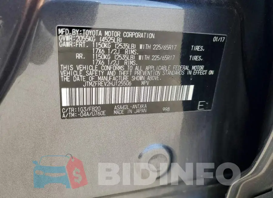 JTMZFREV2HJ125506 Photo# 12
