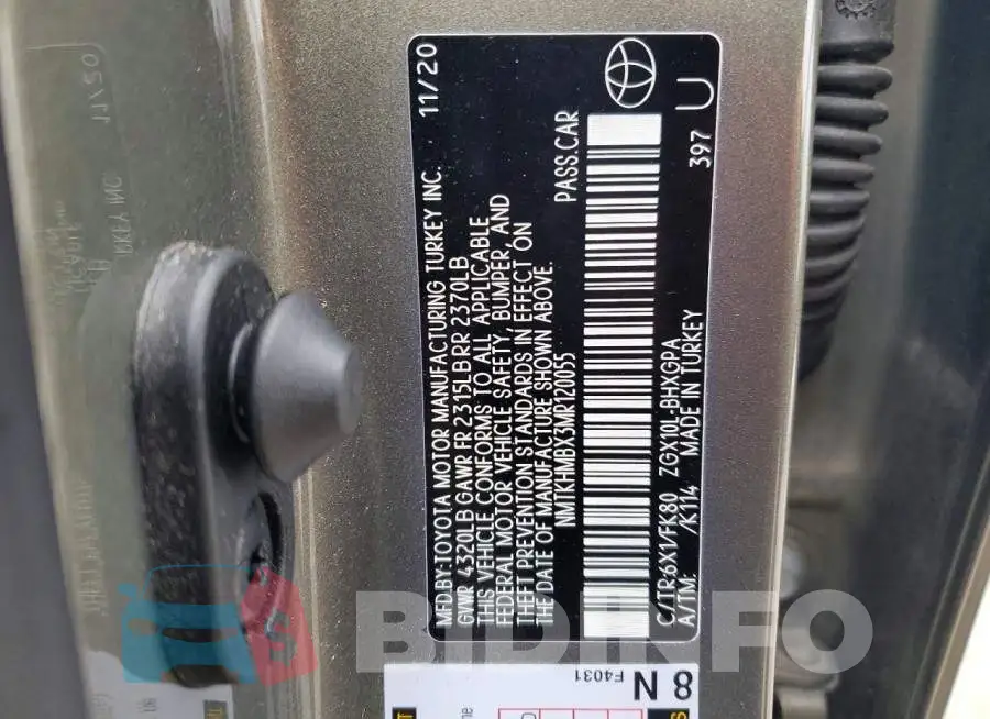NMTKHMBX3MR120055 Photo# 13