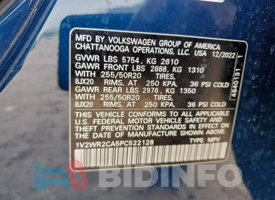1V2WR2CA5PC522128 Photo# 13