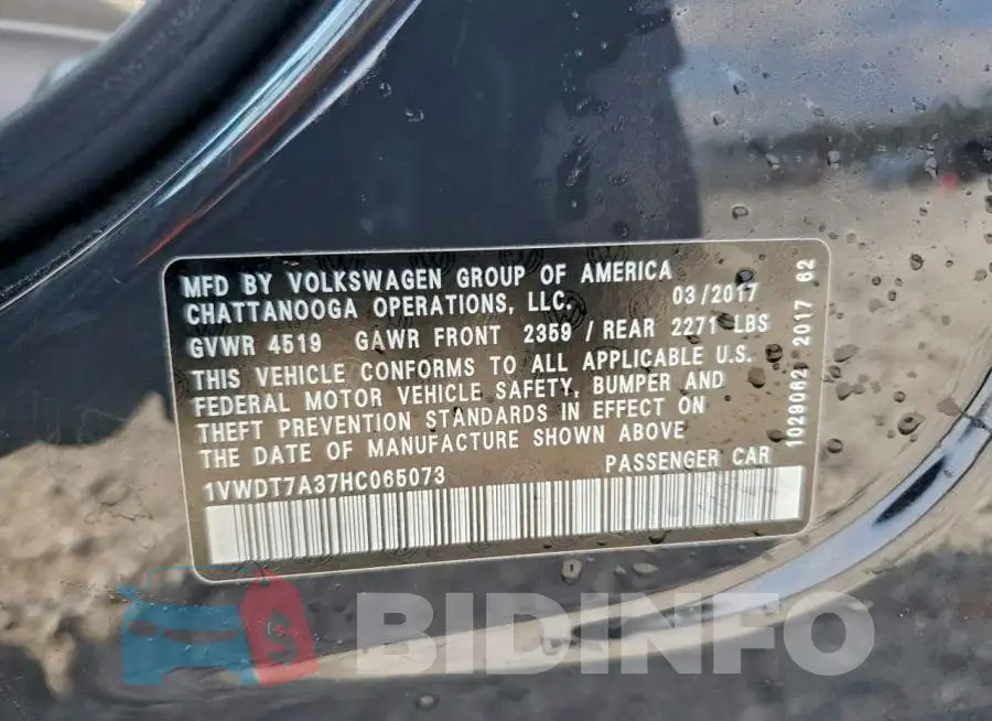 1VWDT7A37HC065073 Photo# 12