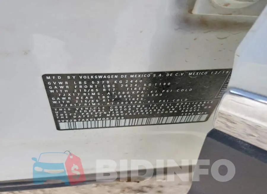 3VV2B7AX6LM087249 Photo# 13