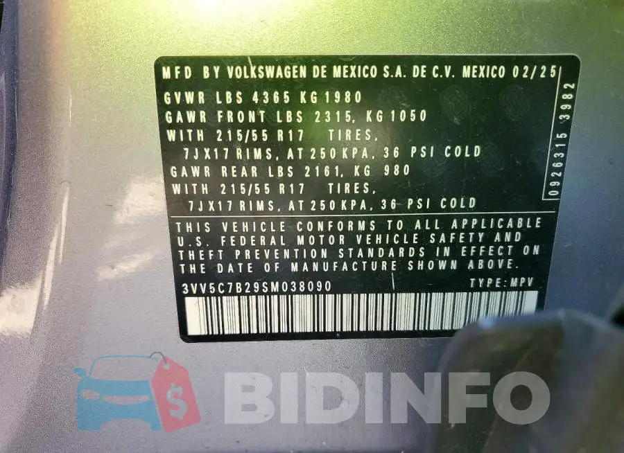3VV5C7B29SM038090 Photo# 13