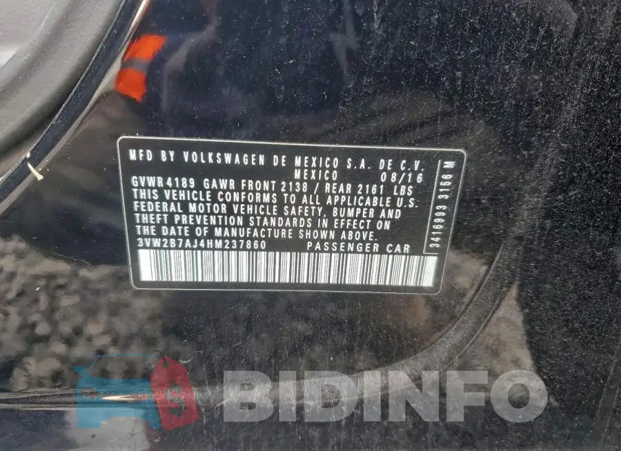 3VW2B7AJ4HM237860 Photo# 12