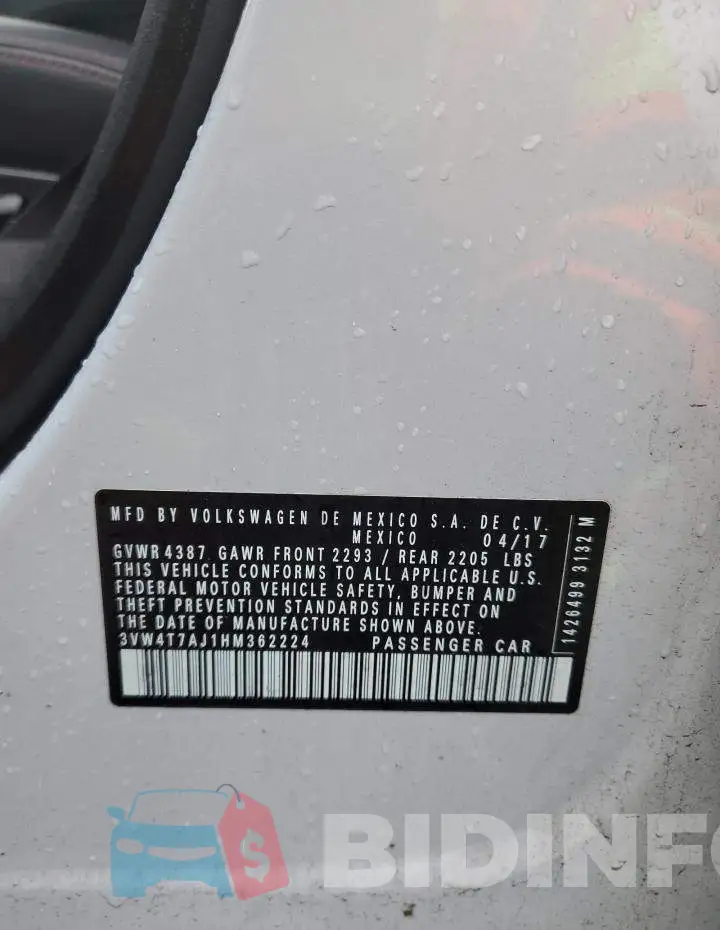 3VW4T7AJ1HM362224 Photo# 12