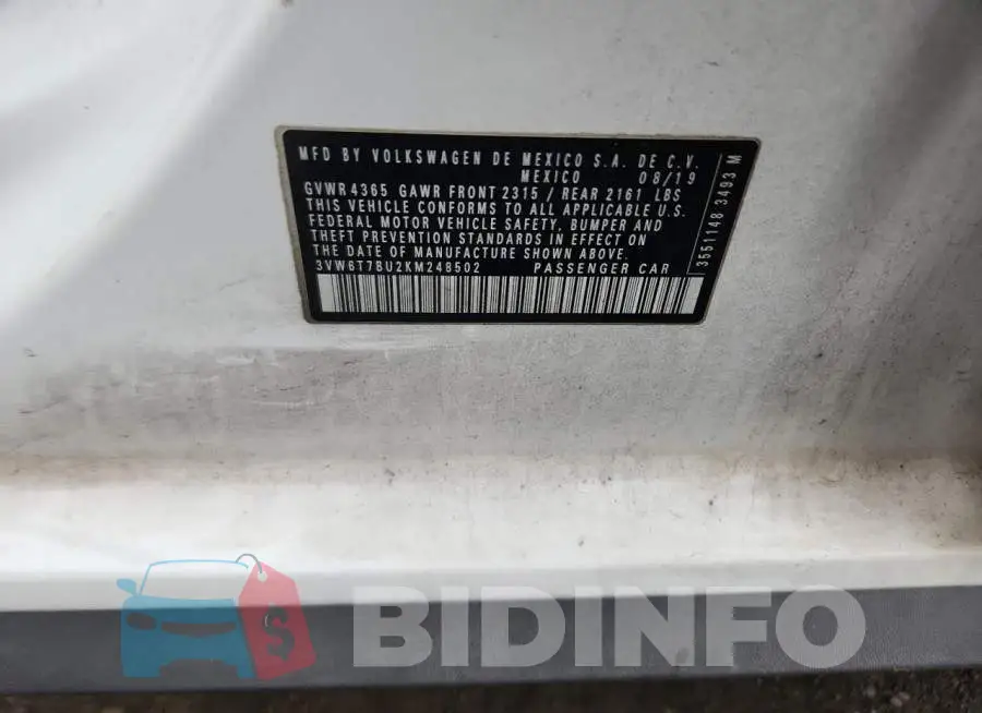 3VW6T7BU2KM248502 Photo# 12