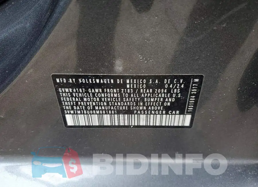 3VW7M7BU0RM081861 Photo# 12