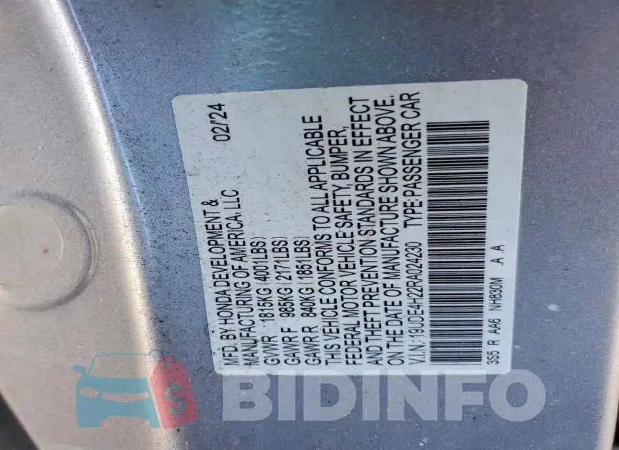 19UDE4H22RA024230 Photo# 12