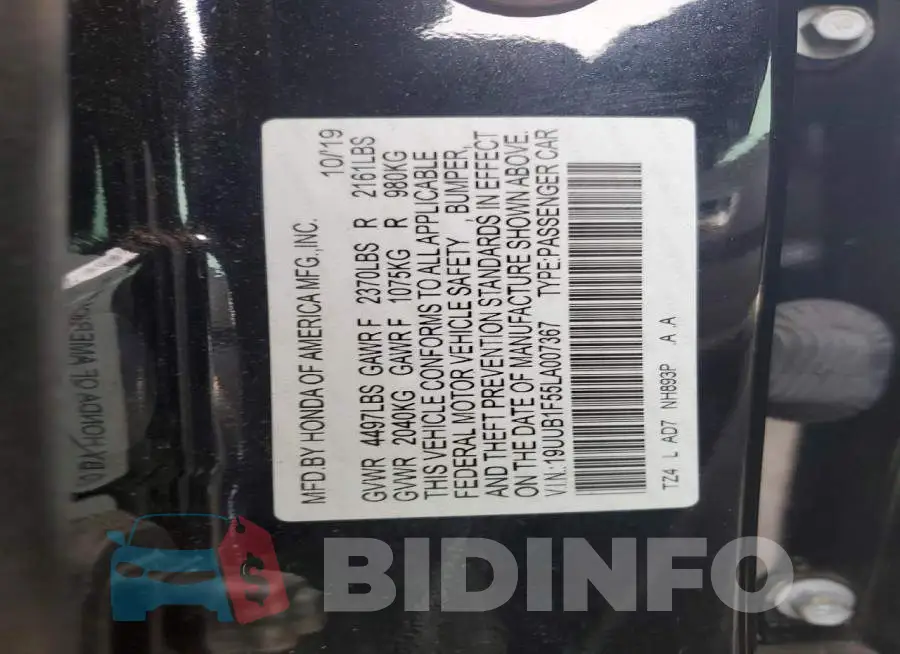 19UUB1F55LA007367 Photo# 12