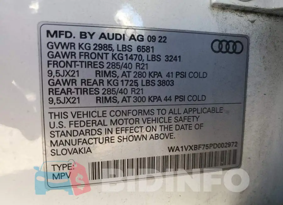 WA1VXBF75PD002972 Photo# 13