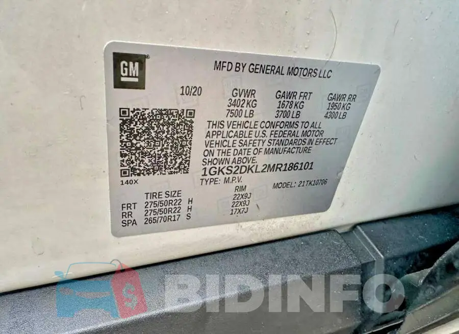 1GKS2DKL2MR186101 Photo# 10