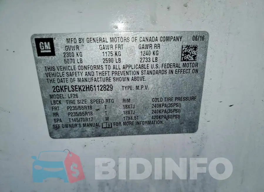 2GKFLSEK2H6112829 Photo# 13