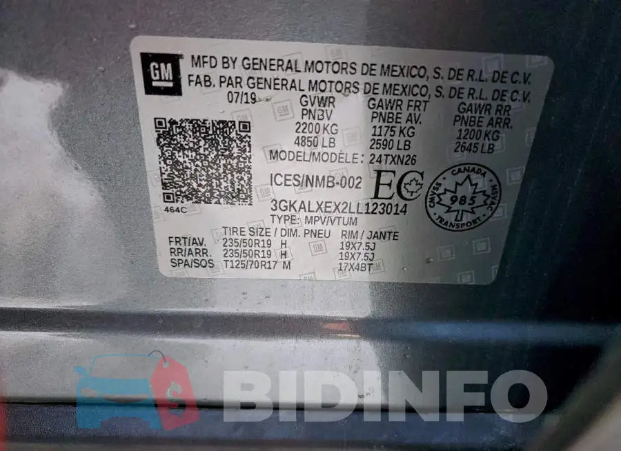3GKALXEX2LL123014 Photo# 13