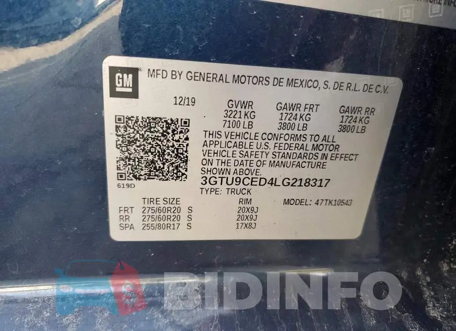 3GTU9CED4LG218317 Photo# 12