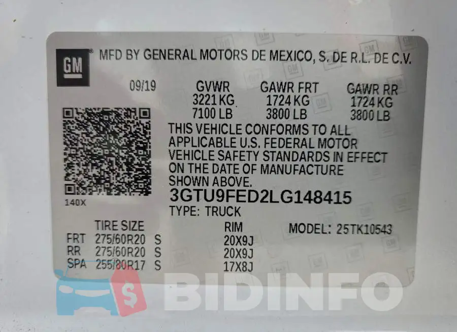 3GTU9FED2LG148415 Photo# 13