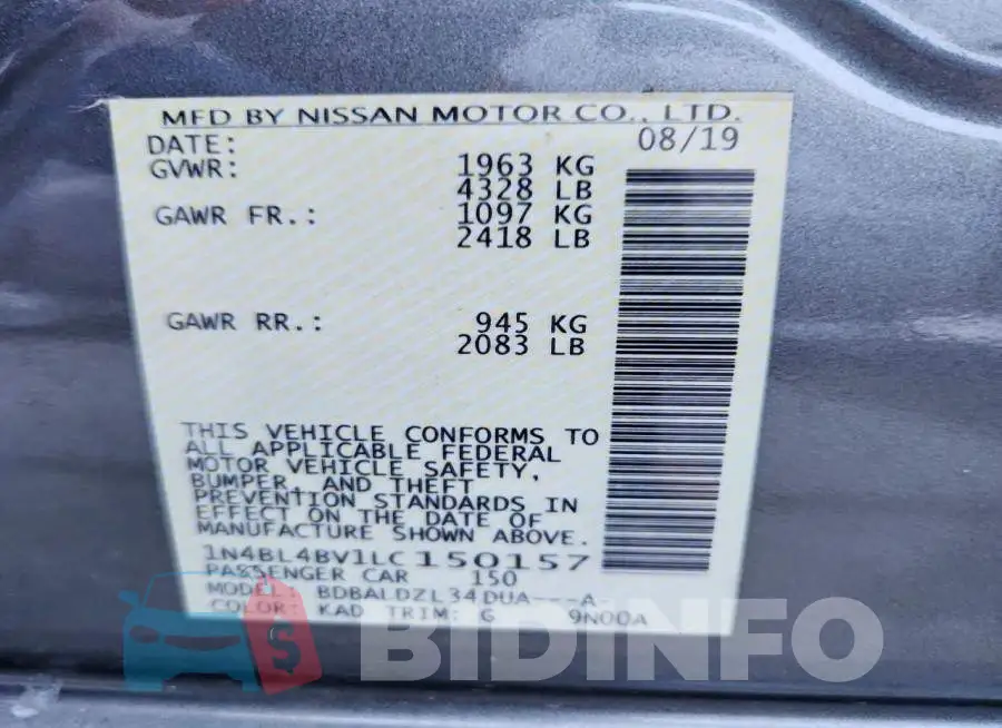 1N4BL4BV1LC150157 Photo# 13