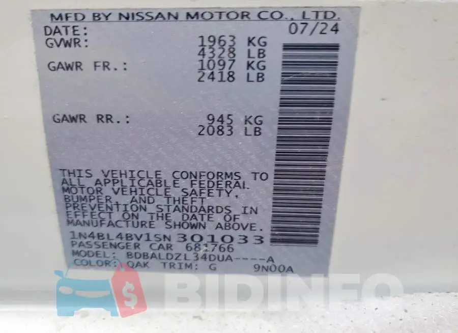 1N4BL4BV1SN301033 Photo# 13