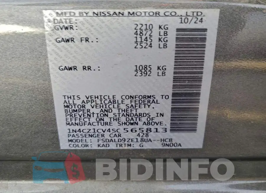 1N4CZ1CV4SC565813 Photo# 12