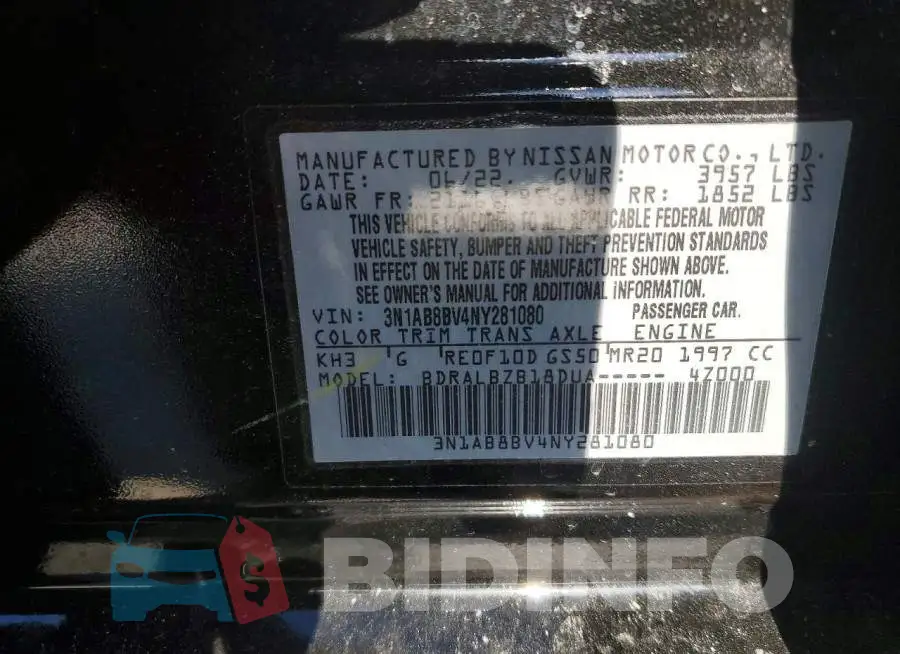 3N1AB8BV4NY281080 Photo# 12