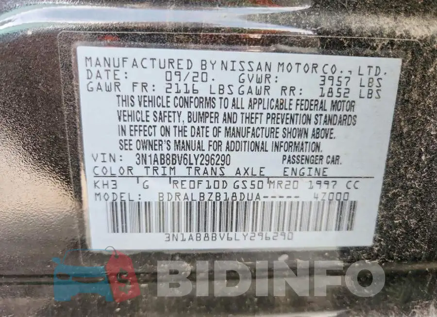 3N1AB8BV6LY296290 Photo# 12