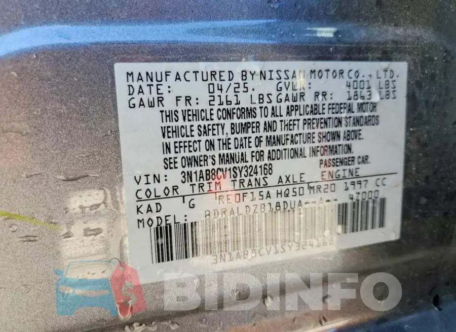 3N1AB8CV1SY324168 Photo# 12