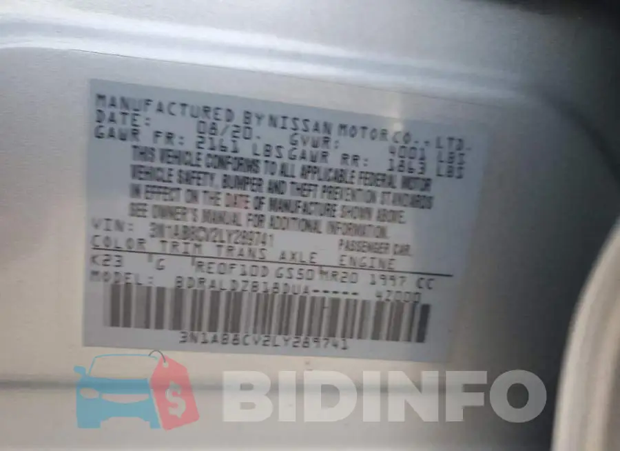 3N1AB8CV2LY289741 Photo# 12