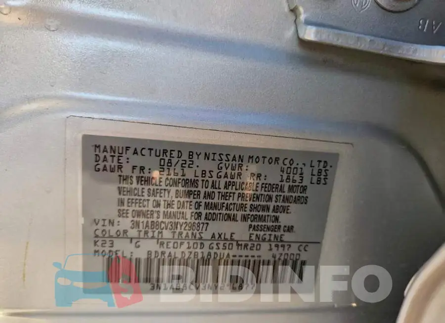 3N1AB8CV3NY296877 Photo# 12