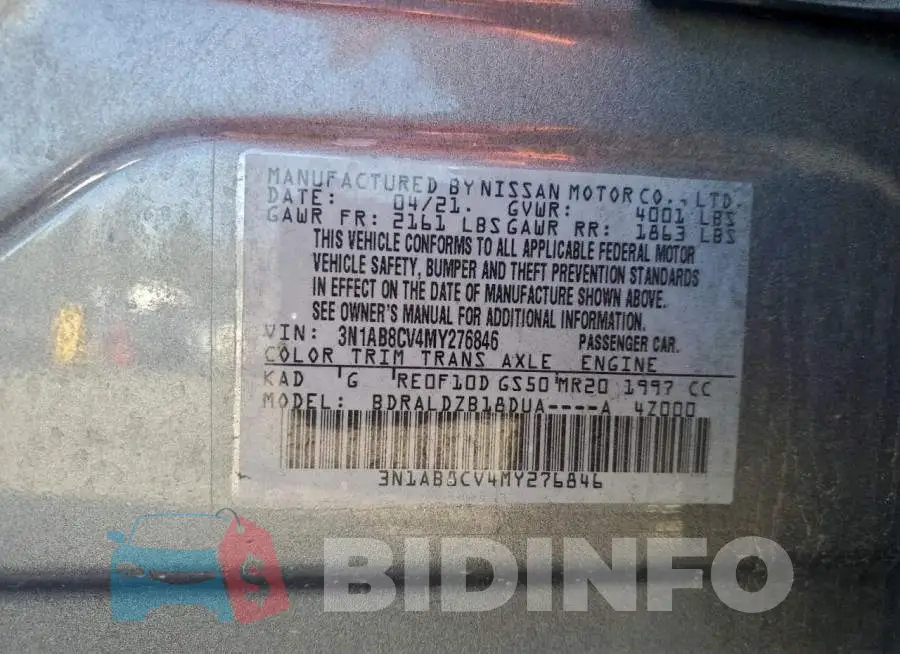 3N1AB8CV4MY276846 Photo# 12