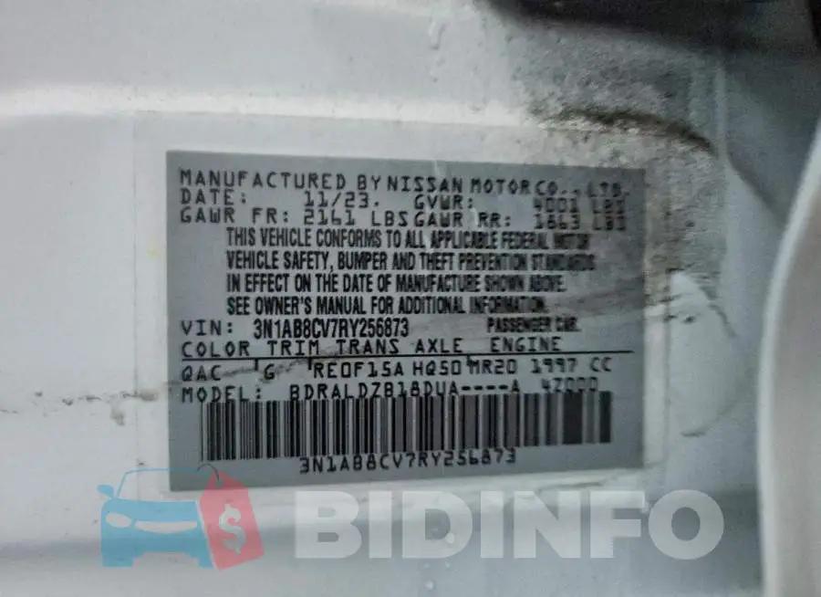 3N1AB8CV7RY256873 Photo# 13