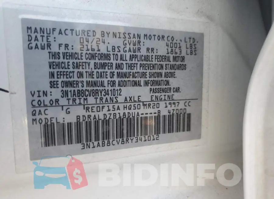 3N1AB8CV8RY341012 Photo# 12
