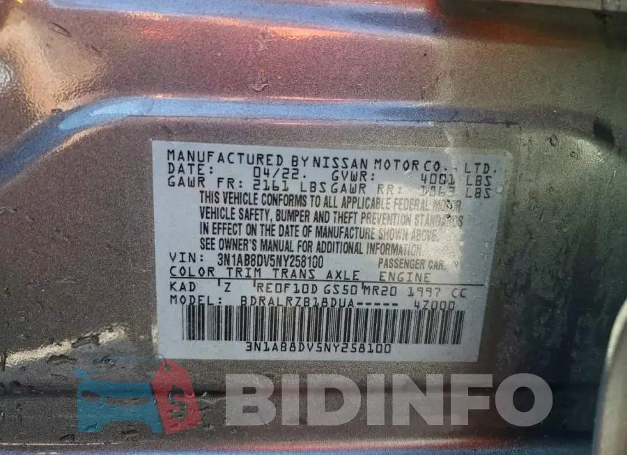 3N1AB8DV5NY258100 Photo# 13