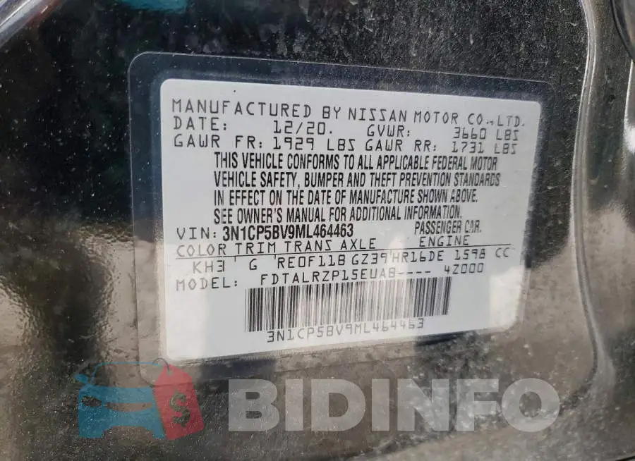 3N1CP5BV9ML464463 Photo# 13