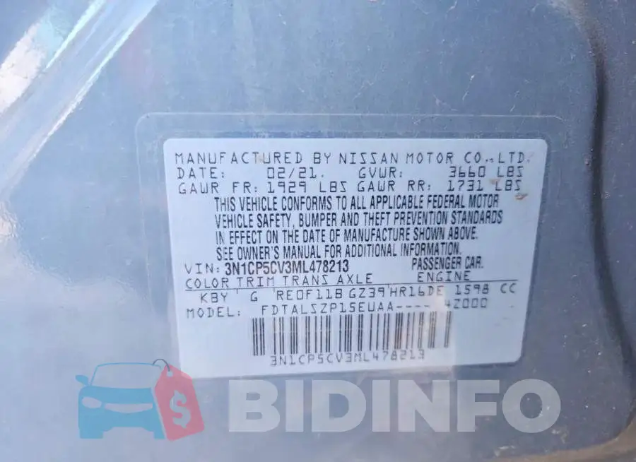 3N1CP5CV3ML478213 Photo# 14