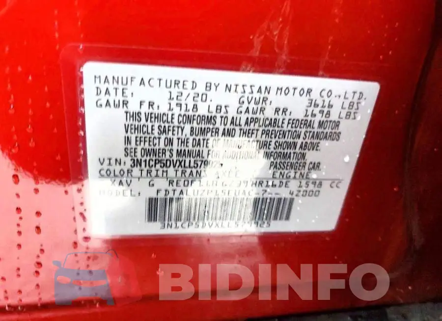 3N1CP5DVXLL579925 Photo# 14