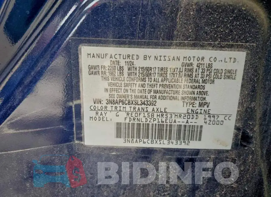 3N8AP6CBXSL343392 Photo# 13
