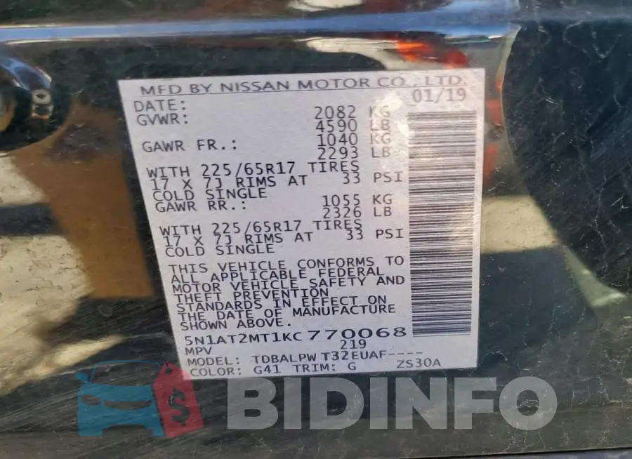 5N1AT2MT1KC770068 Photo# 12